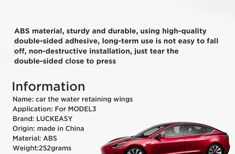 LUCKEASY автомобиль ABS водоудерживающие крылья для Tesla модель 3- купе производительность спойлер багажника КРЫЛО