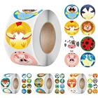 500 шт., детские наклейки в виде животных