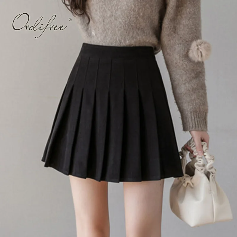 

Ordifree 2021 Summer Women Mini Pleated Skirt High Waist Sweet Cute Preppl Style School Girls Dance Short Skirt