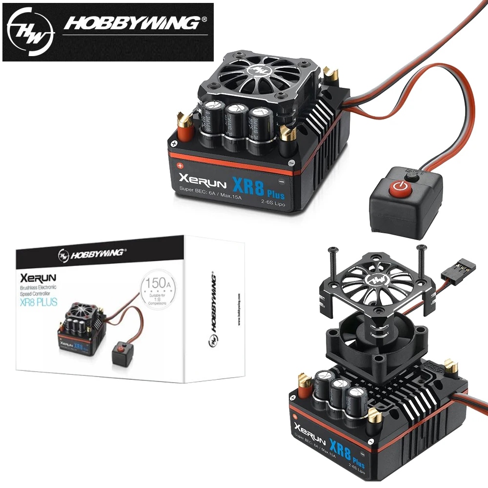 Щеточный электронный регулятор скорости Hobbywing XERUN XR8 плюс 150A 2 6S безщеточный
