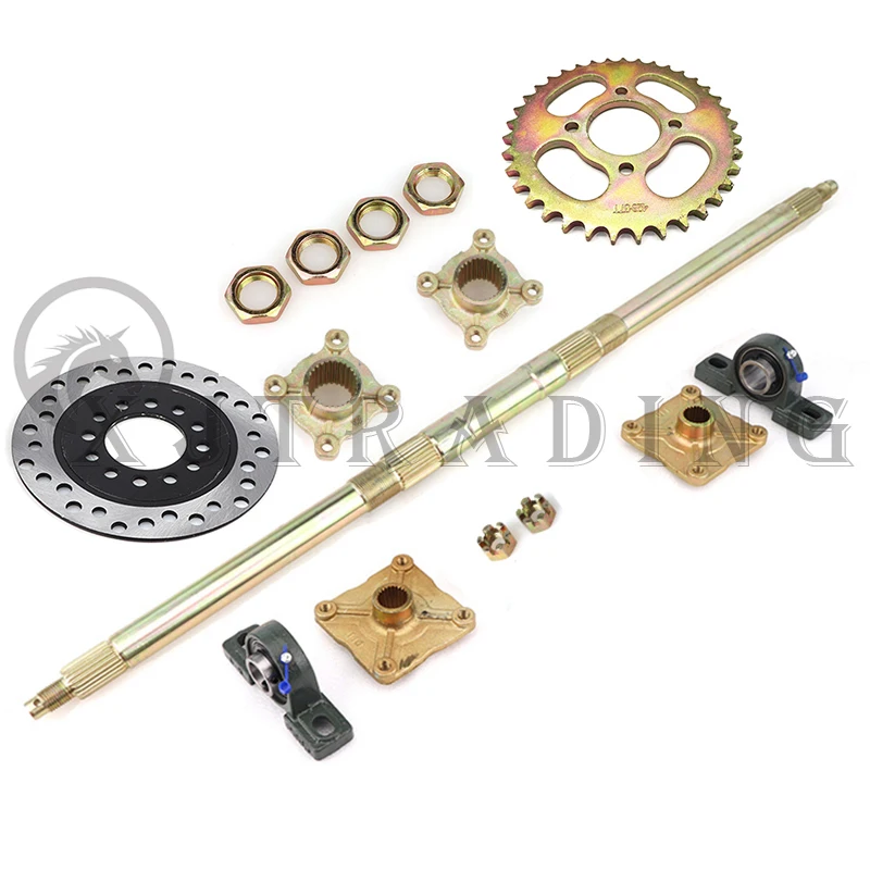 Задняя ось в сборе 61 см 65 с кронштейном и цепочкой втулки для четырехколесных