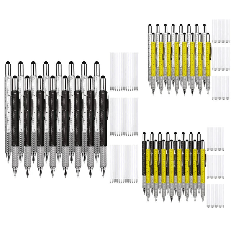 

16 Pieces 6 in 1 Multitool Ballpoint Pens Gift Tool Pen Personalized Pen Tool Gadget Pen Gift for Men on Fathers Day