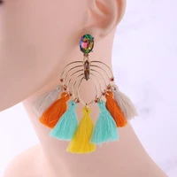 zouchunfu fashion jewelry tassel earrings for women oorbellen bohemian long pendant earrings zinc alloy dangle earrings