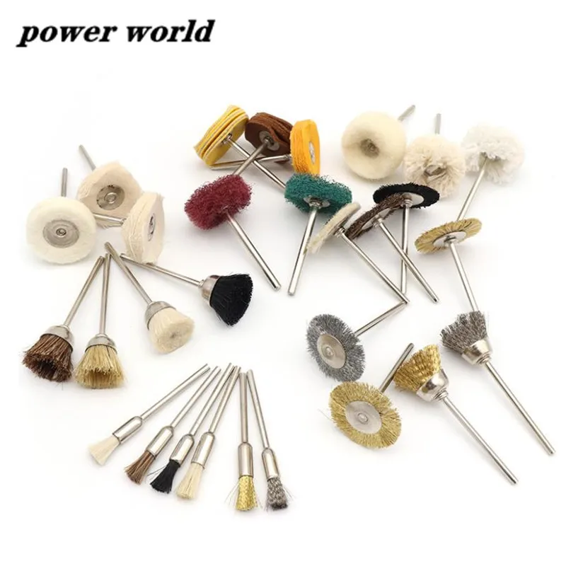 

1 шт., электрическая полировальная щетка с хвостовиком 3,0, стальная проволока/медная проволока/щетина, шлифовальный круг для ювелирных издел...
