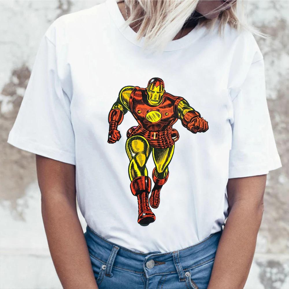 Лето 2021 футболки с принтом Marvel для начинающих футболка унисекс большого размера d