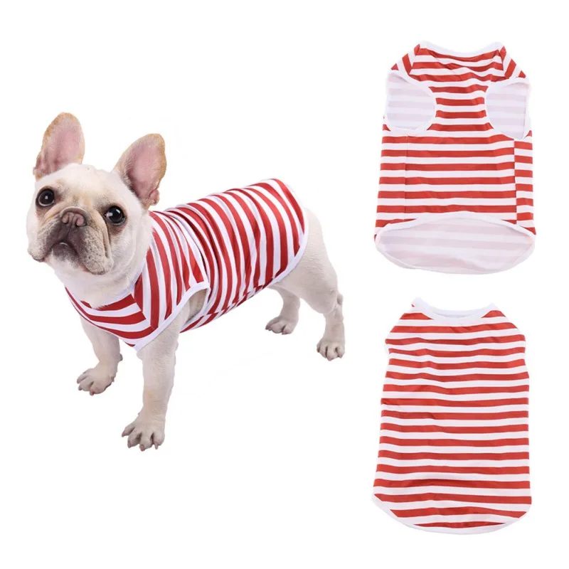 

Pet Dog Cat Vest Stripe T-shirt Clothing Summer Comfortable Cool Dog Clothes For Puppy Perros Chihuahua Yorkshire Dog Supplies