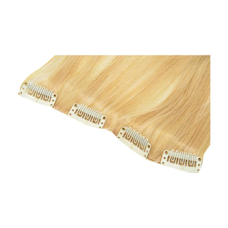 

8x 22" #60 Lightest Blonde Straight Full Head Clip In Synthetic Hair Extensions