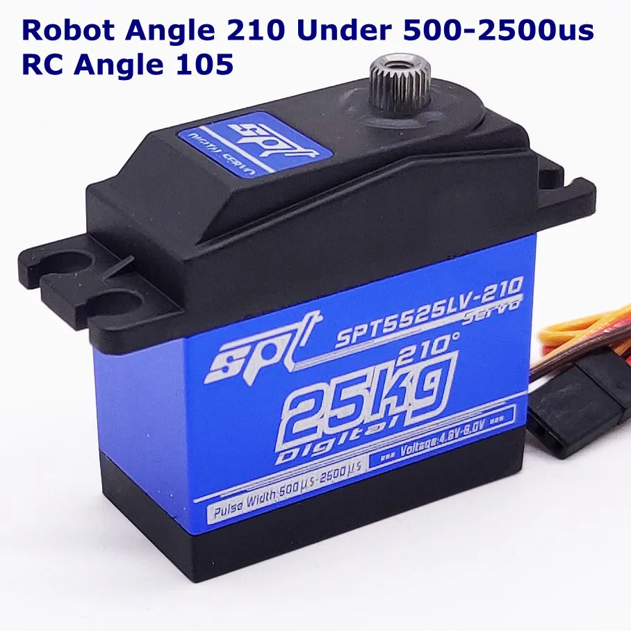 25kg Angle 210 SPT5425LV 25 кг большой крутящий момент цифровой стандартный сервопривод водонепроницаемый для 1:8 1:10 RC автомобиль альпинист самолет металлический чехол - Цвет: 25kg Angle 210