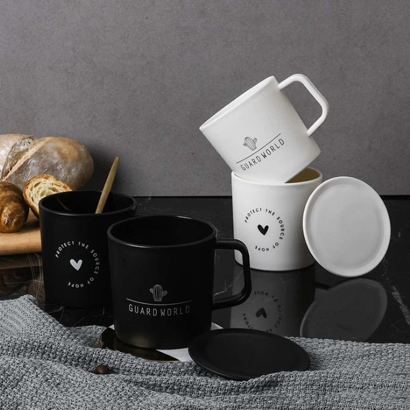 Пластиковый Кактус в скандинавском стиле чашка с крышкой ручкой домашняя