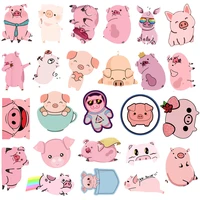 uu gift 2550100 pieces of cute pink pig animals stickers laptop skateboard waterproof kids kawaii sticker pack