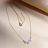 beautiful natural white freshwater round pearl 14k gold necklace christmas freshwater diy new year accessories jewelry beautiful