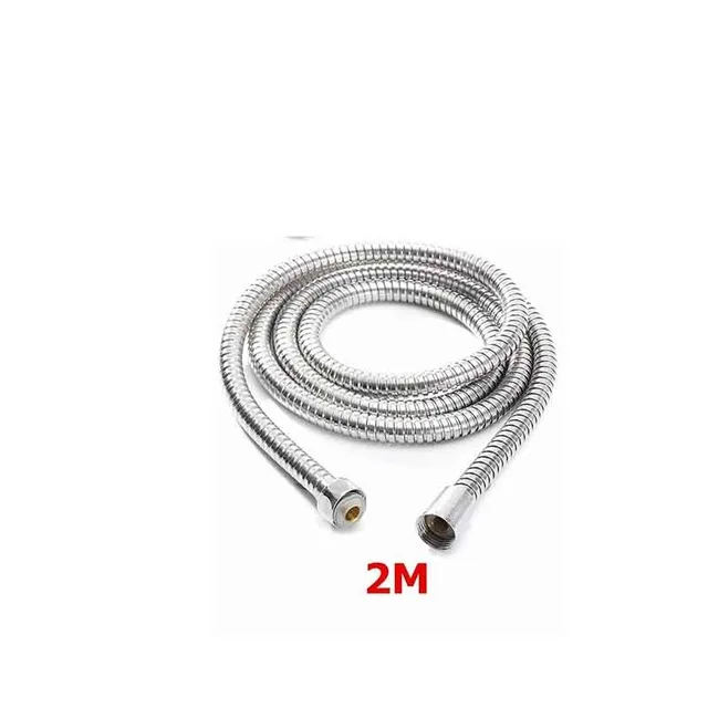 2M 1 предмет, для гибкого душевого шланга 1 m/1,5 m/2 m Водостоки высокого давления Нержавеющая сталь хром Аксессуары для ванной комнаты напор воды душевая труба - Цвет: 2M