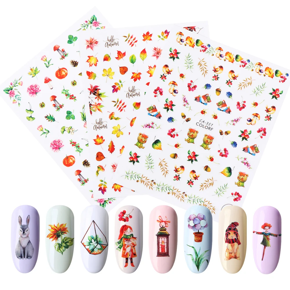 1 шт. DIY слайдер для тату маникюрный декор наклейка ногтей на осень наклейки