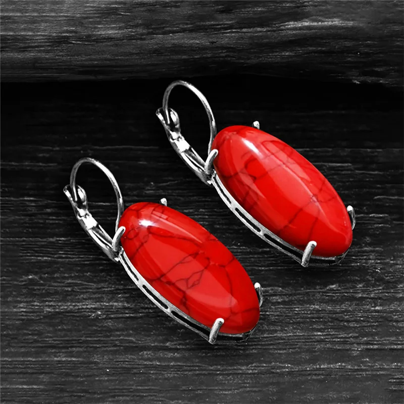 Большие Винтажные серьги в форме глаза из синтетической бирюзы для женщин