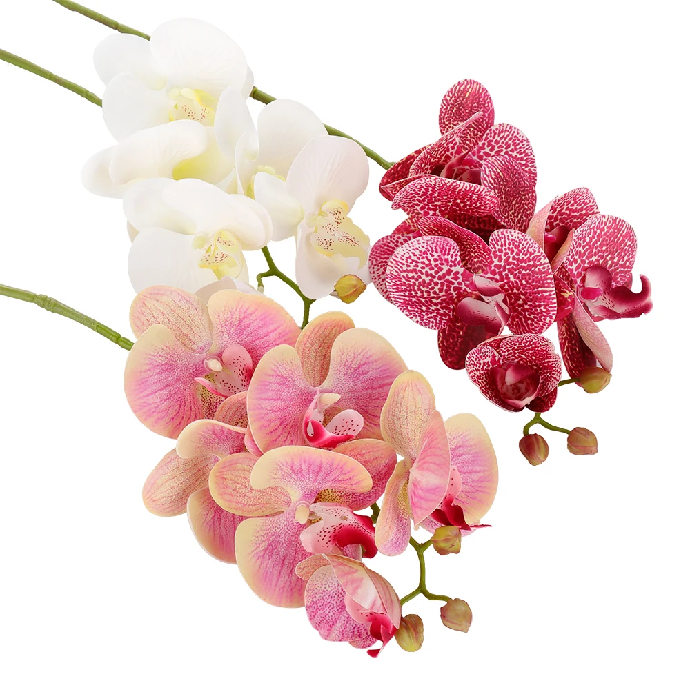 

6 Heads 3D Artificial Butterfly Orchid Flowers Fake For Home Wedding Ornament