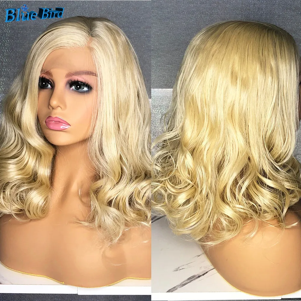 BlueBird 613 Color Short Bob Wavy Wigs Futura Hair 13x4 Synthetic Lace Front Wigs For Black Women 14inch Heat Resistant Wigs