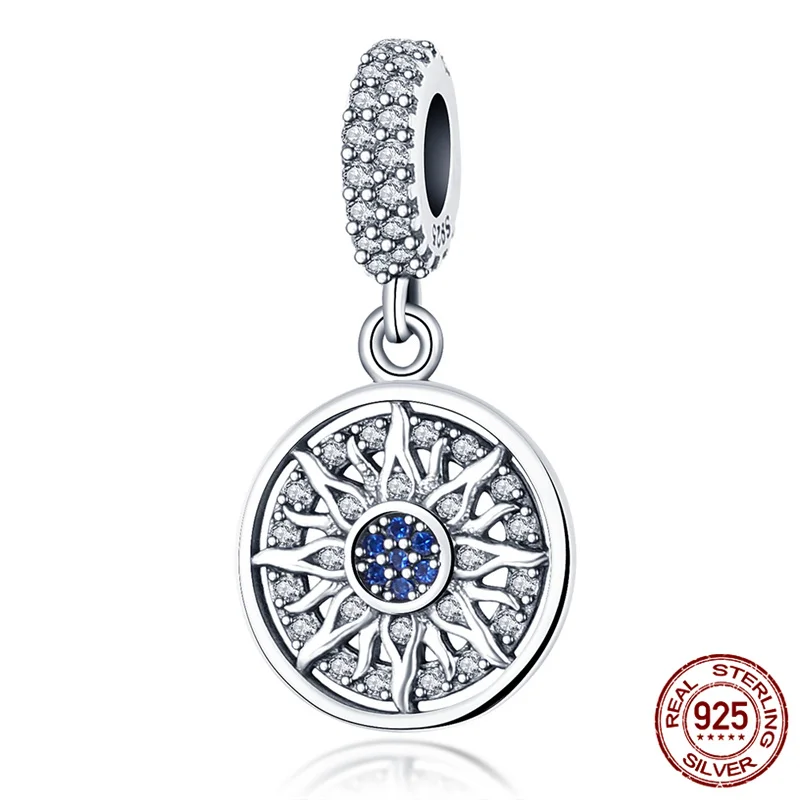 

Genuine 925 Sterling Silver Vintage Sun God Pendant Fit Original 3mm Bracelet&BangleMaking Fashion DIY Jewelry For Women
