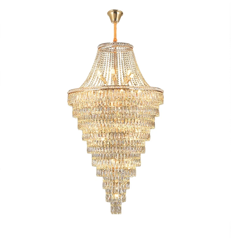 Роскошная хрустальная люстра лампа для гостиной Золотая дизайнерская отеля |