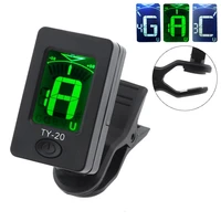 portable clip on guitar tuner double color backlighting with coin battery for chromatic guitar bass ukulele violin