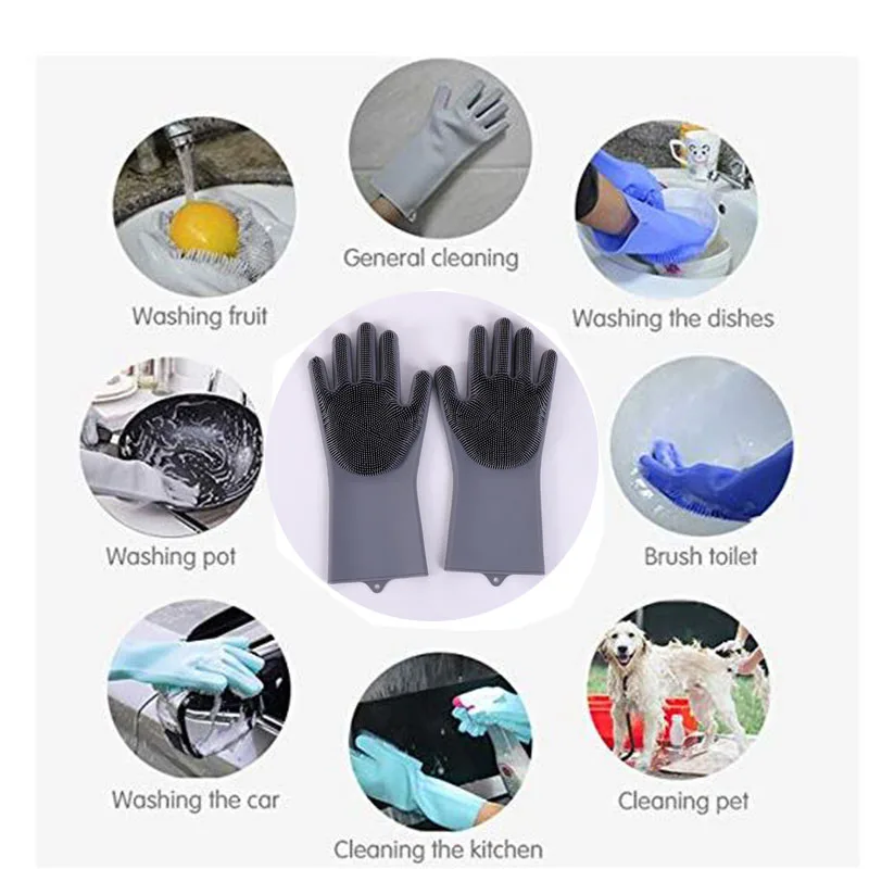 1 пара силиконовые перчатки для мытья посуды|Бытовые перчатки| |