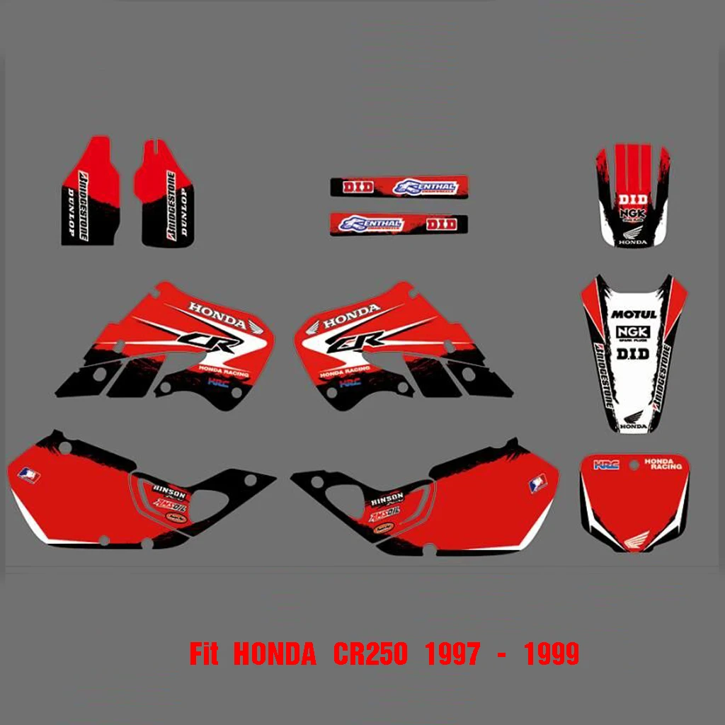 3M CR125 CR250 Graphics KIT Sticker decals For HONDA 1991 1992 1997 - 1999 MOTO Dirt Pit Bike Parts GEICO STYLE | Автомобили и