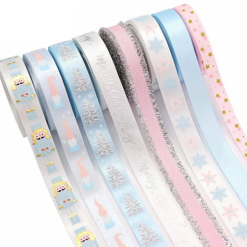 

Wedding Decoration Christmas Ribbon Light Color Tender Macaron Color Ribbon Printed Grosgrain Ribbons for Gift Wrapping