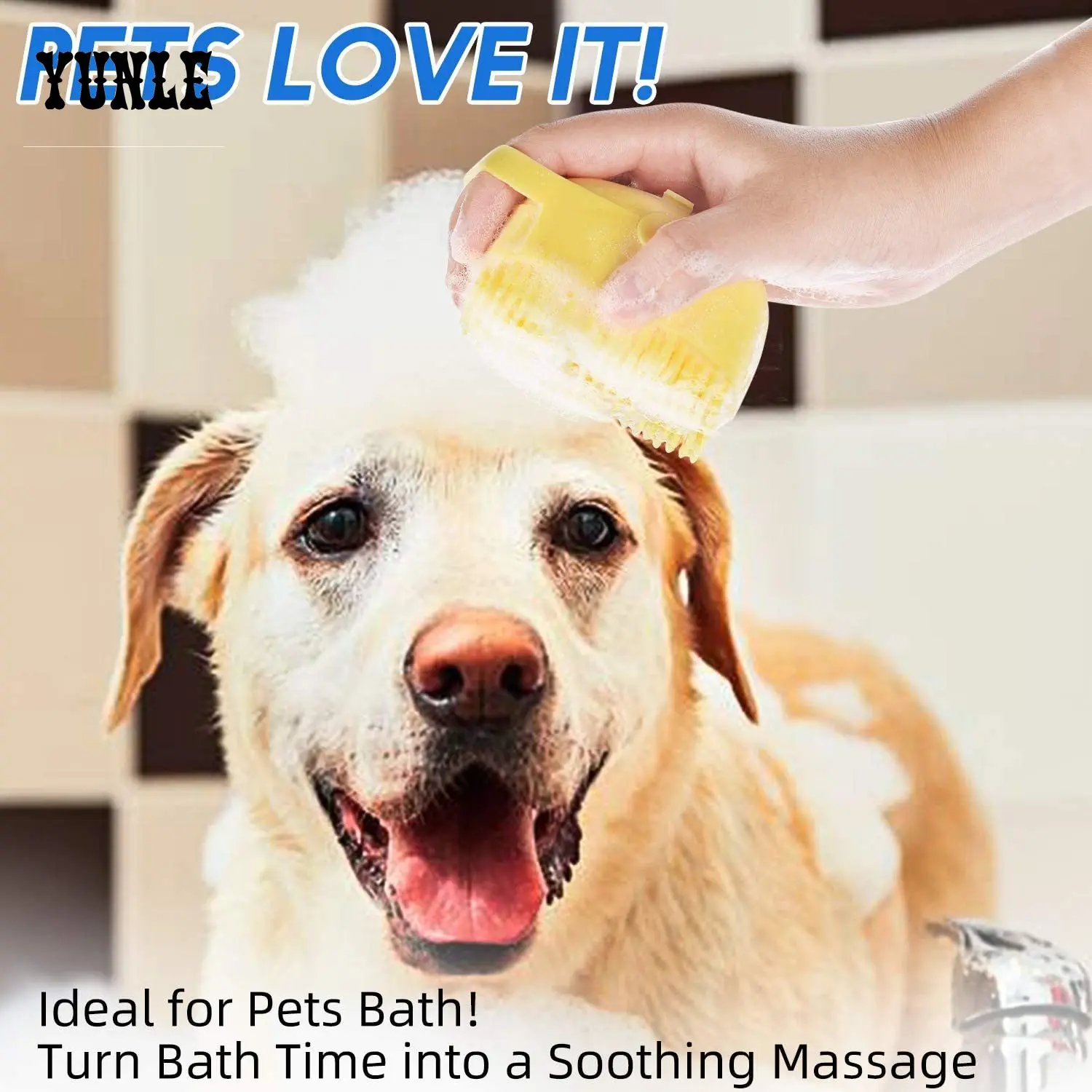 

Pet Dog Shampoo Massager Brush Cat Massage Comb Grooming Scrubber Shower Brush for Bathing Short Hair Soft Silicone Brushes