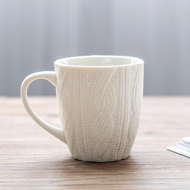 Керамические кружки из белой шерсти в скандинавском ретро-стиле объемная