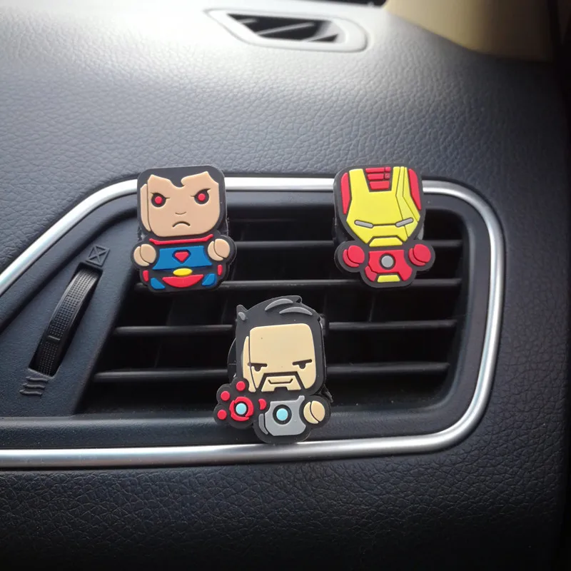 3pcs/set Car Air Freshener Hero Figure Automobile Interior Vent Clip Decoration Perfume Smell Ornaments Cute Auto Fragrance | Автомобили и