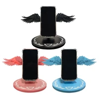 Universal 10W LED Angel Wings Charging Dock Wireless Fast Charger Mount Stand Holder for phone Pro Plus Mobile Phone