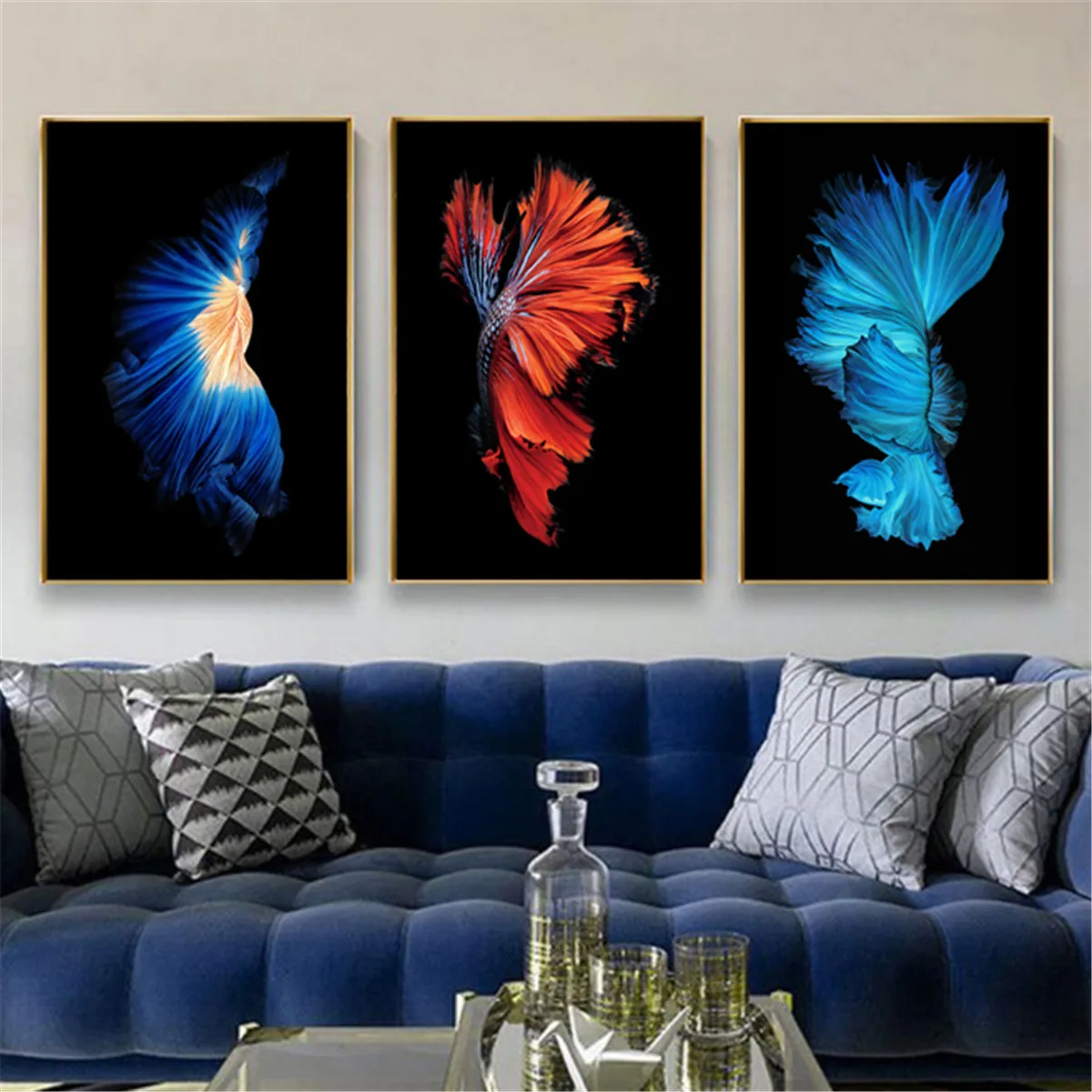 Красочные золотые рыбки кои холст постер картина настенные подвески Декор для