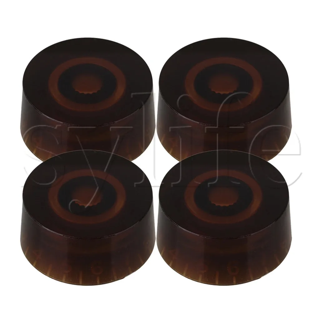 4 stücke kunststoff bernstein elektrische gitarre hütte glocke hut knöpfe wweiß zahlen skala free global shipping