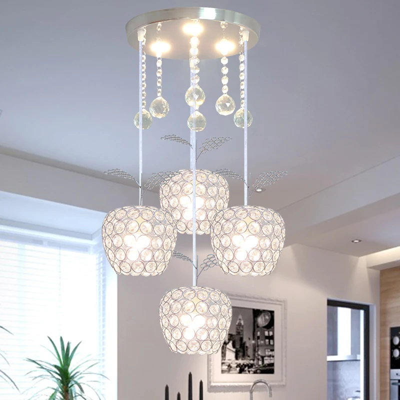 Современная Минималистичная трехсветодиодная хрустальная лампа для ресторана