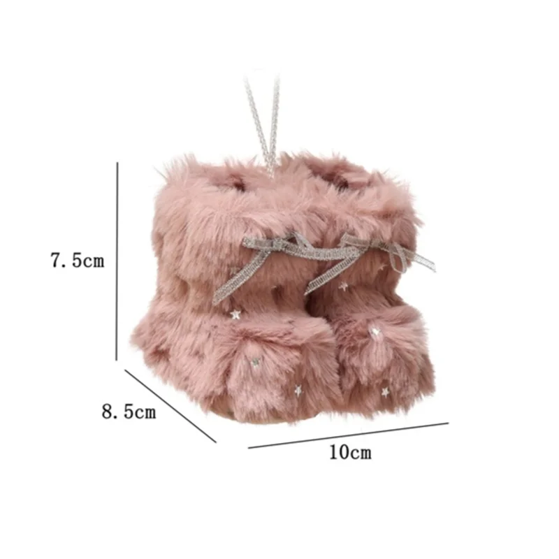 Рождественские украшения подвески в виде плюшевых ботинок украшение для