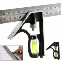 square ruler set kit 300mm 12 adjustable engineers combination try square right angle ruler set with spirit level and scriber