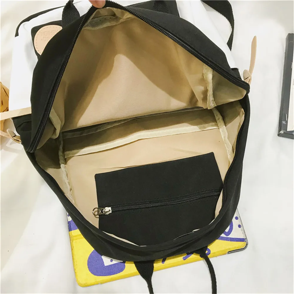 

New High Quality Nylon Women Student Backpack Luxury Panelled Designer Ladies Student Bookbag Youth Laptop Backpack Sac Femme