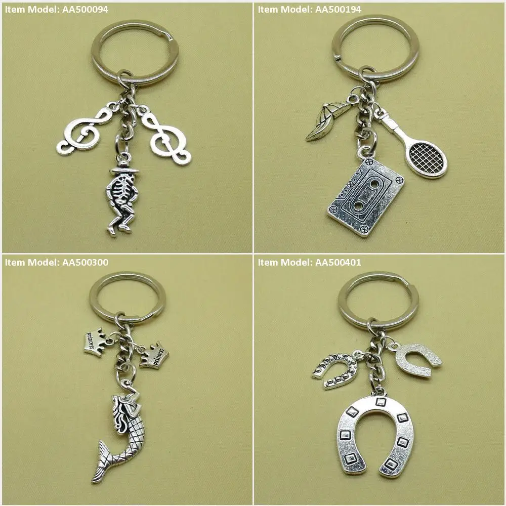 Брелок для ключей Череп Скелет танцевальная нота Музыкальные Записи кассеты