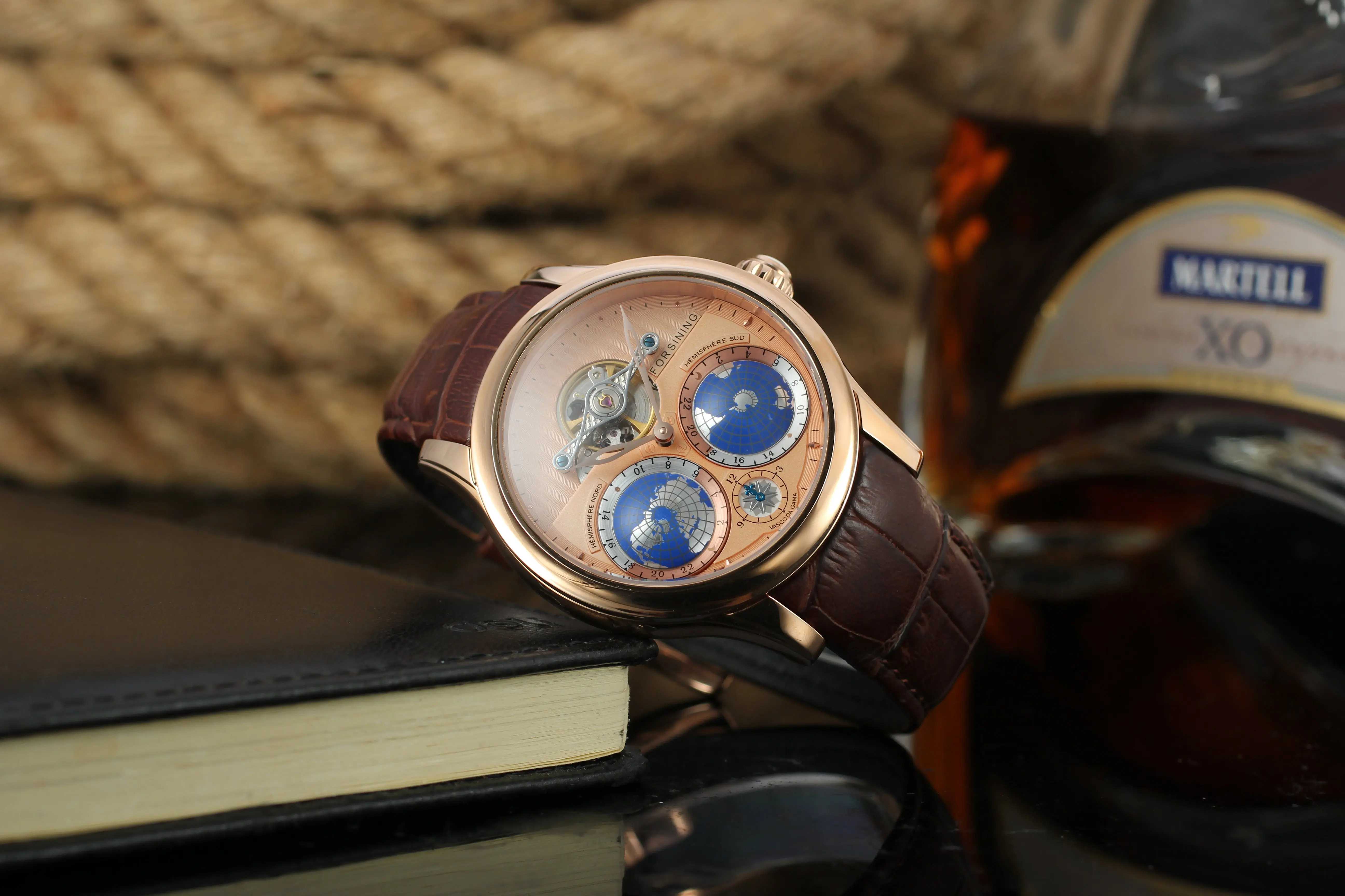 Для мужчин s часы люксовый бренд Топ FORSINING Tourbillon автоматические механические наручные часы Уникальный дизайн теллурион узор кожа