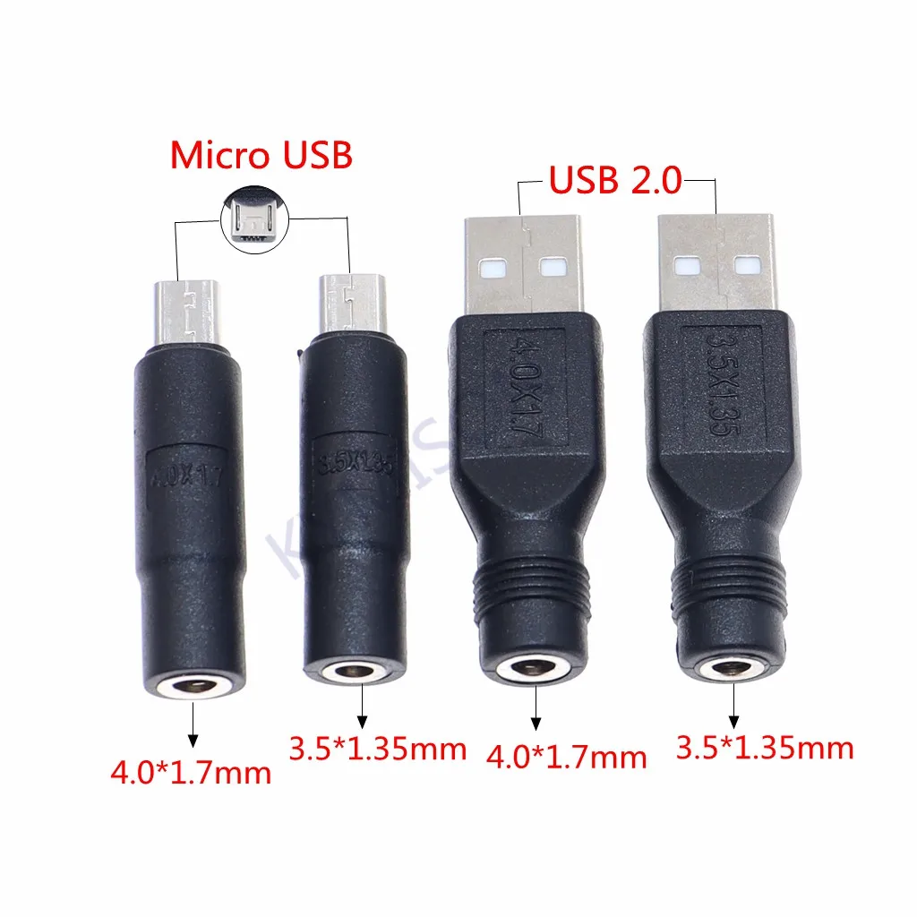 Переходник с Micro USB / 2 0 папа на DC 3 5*1 35/4 0*1 7 мм мама |