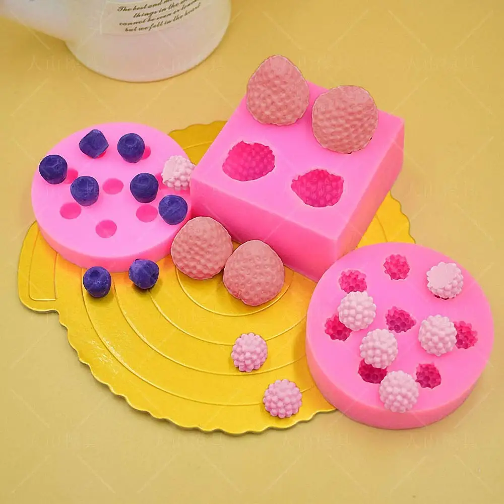 Candle Silicone Mold 3d Strawberry Raspberry Blueberry Form Shape Mould for Fondant Soap Making Mulberry Wax Melts Molds | Дом и сад