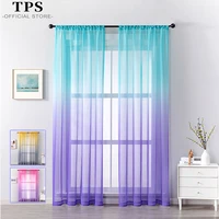 tps organza two gradient color tulle curtains for living room bedroom voile curtains window treatment panels home decor drapes