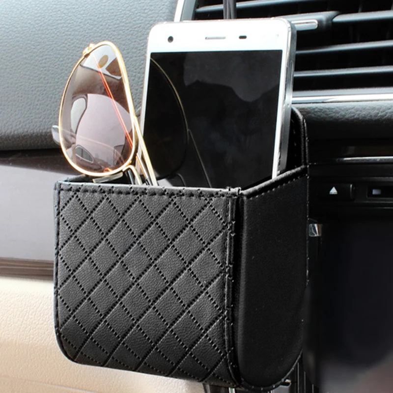 

2022 Car Organizer Box Bag Air Outlet Dashboard Hanging Leather for Audi A4 B5 B6 B8 A6 C5 C6 A3 A5 Q3 Q5 Q7
