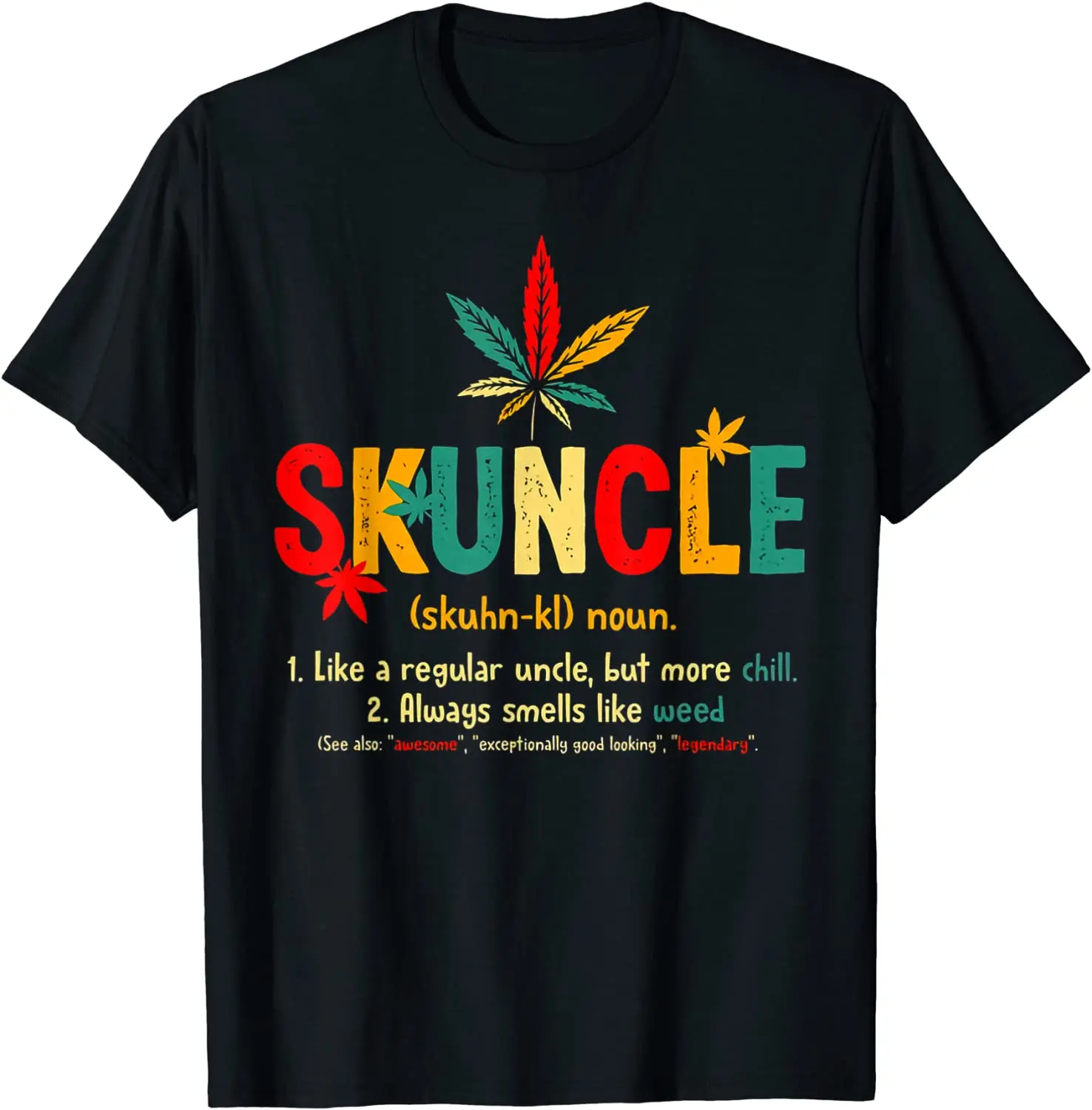 

Skuncle Definition Funny Weed Pot Cannabis Stoner Uncle Gift T-Shirt Cotton Printed On Tops Shirt Cheap Youth Tshirts Funny