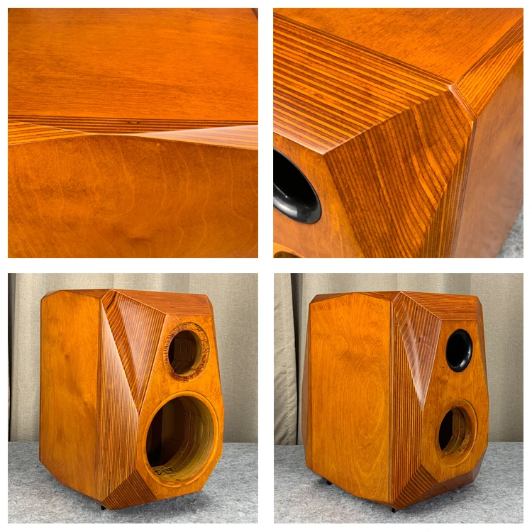 6.5'' / 8 '' inch multilayer solid wood splint empty speaker cabinet bookshelf speaker shell classic corner-cut type 2PCS