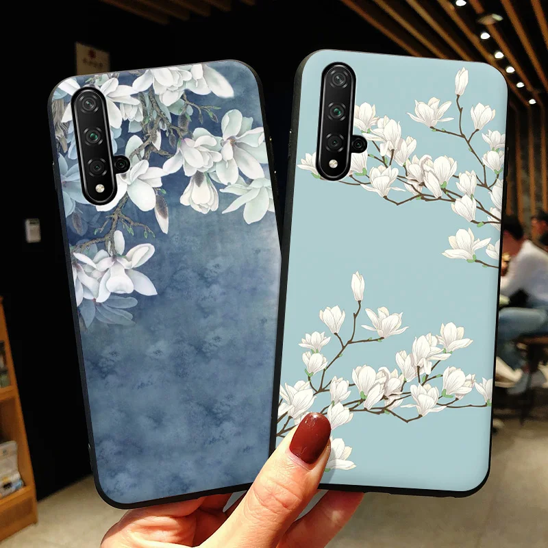 Объемный цветок чехол с тиснением для huawei y9 y6 y7 p10 p20 p30 lite рro mate10 20 30 honor 20 10i 9x 8x p smart чехол из мягкого ТПУ