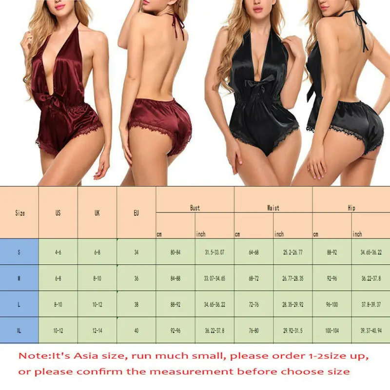 Женский соблазнительный атласный Шелковый кружевной белье с открытой спиной