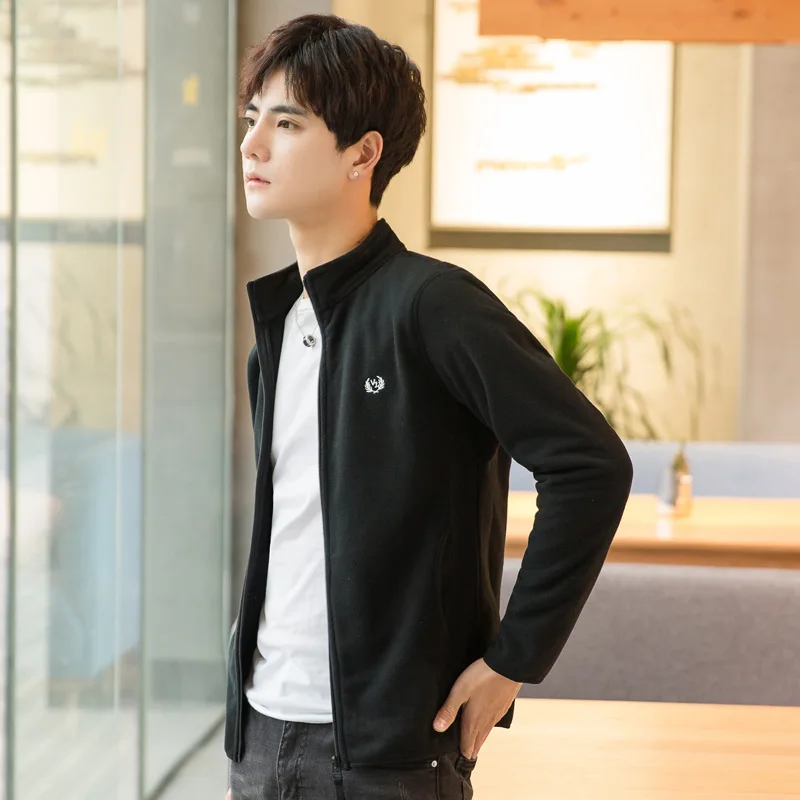 2020 мода толстовка куртка мужская однотонная Цвет Вышивка толстовки с капюшоном