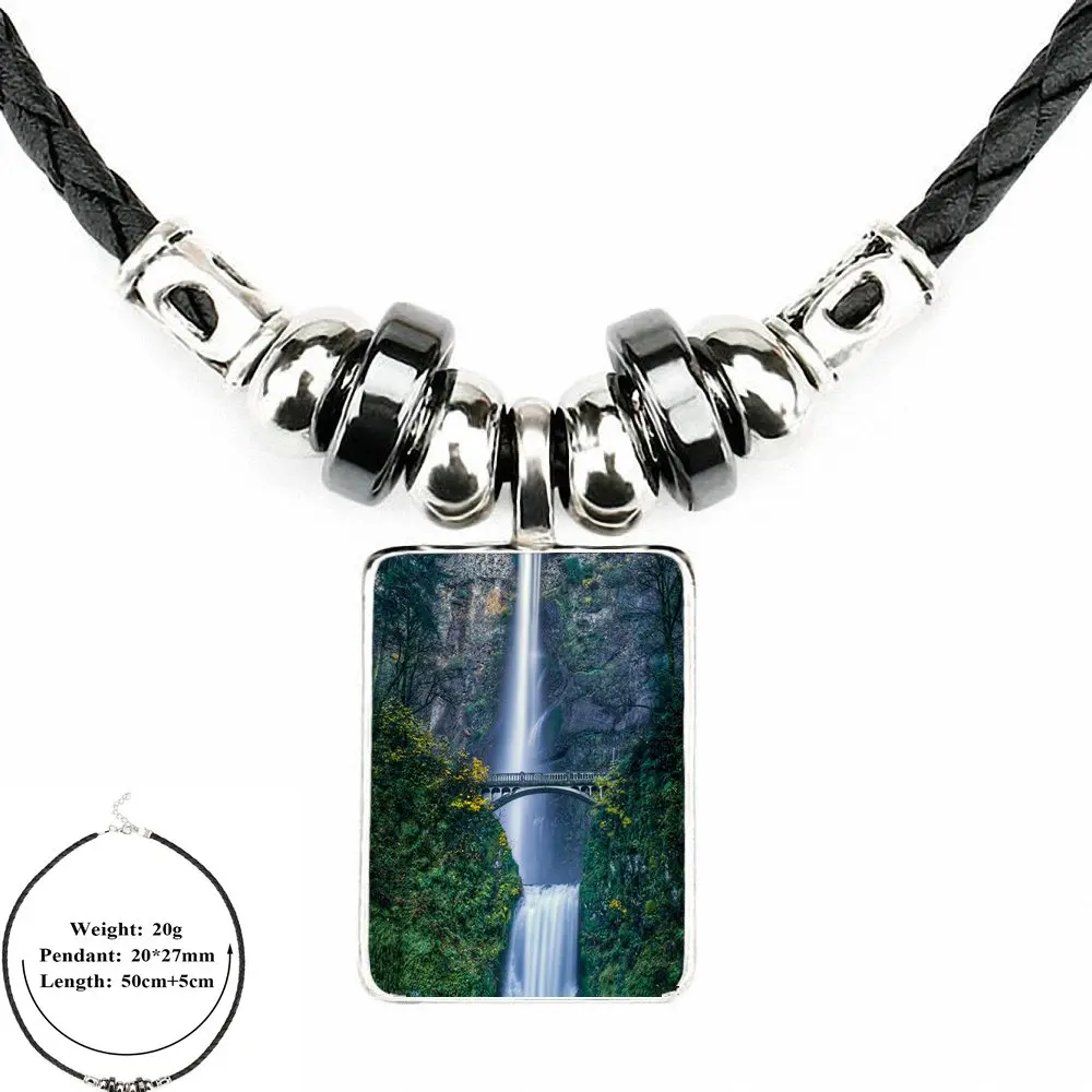 Ей глазурь колумбийский водопад стеклянное ожерелье кабошон винтажное черное