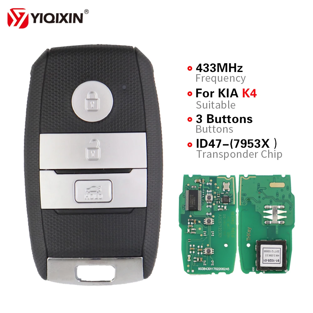 Пульт дистанционного управления YIQIXIN 433 МГц с ID47 NCF29A1X для KIA K4 | Автомобили и