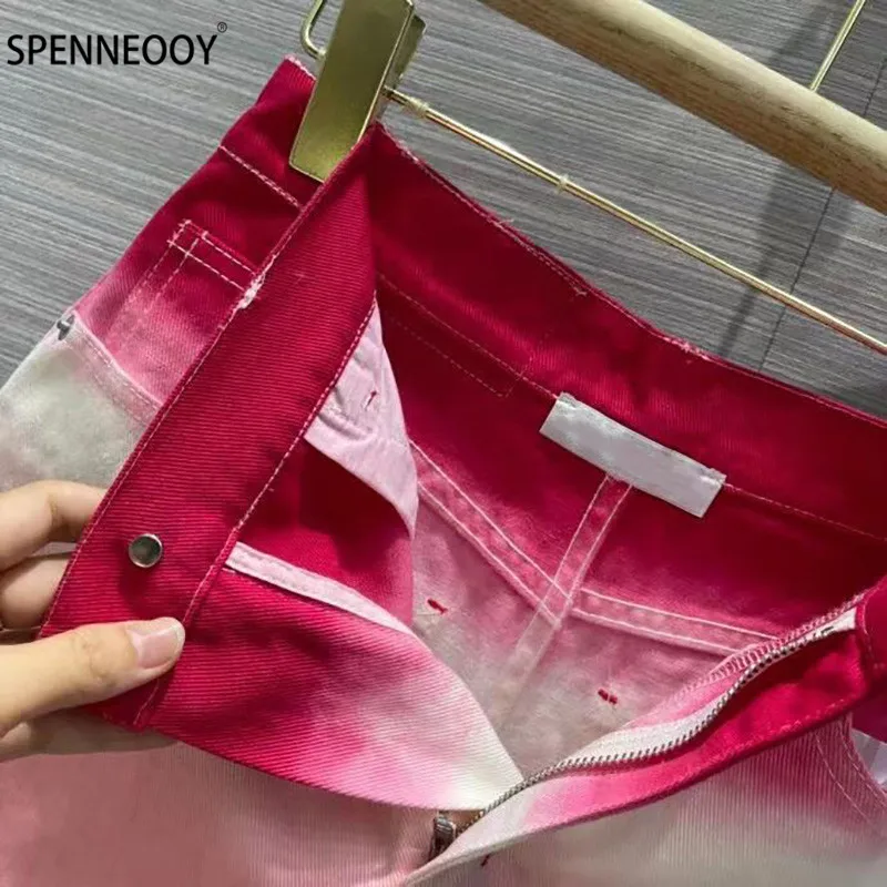 SPENNYMOOR  2021 Designer Brand Summer Gradient Mini Skirt  Women Fashion Embroidery A Line Skirt